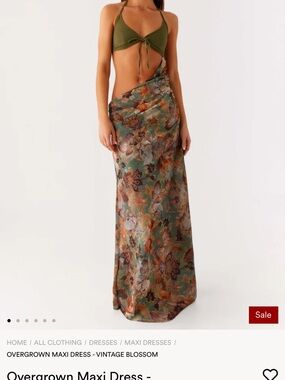 Peppermayo Overgrown Maxi Dress - Olive Multi Floral